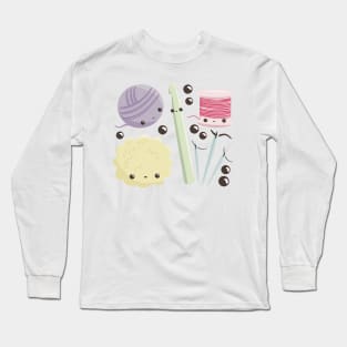 Pastel colour Crochet cute - kawaii craft supplies Long Sleeve T-Shirt